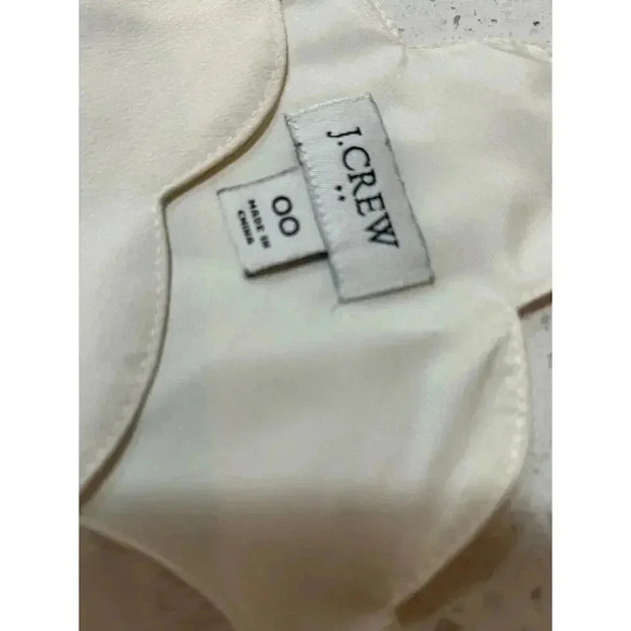 J CREW scalloped spaghetti strap tank top white size 00 - Picture 3 of 5